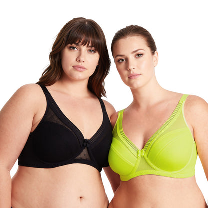 Women's Plus Size Unlined Minimizer Full Coverage Mesh Underwire Bra