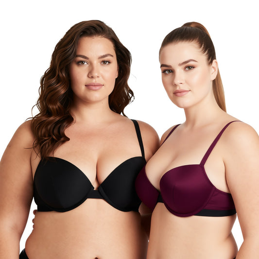 Women's Plus Size Add 1 and a half Cup Push Up Underwire Lace Bras