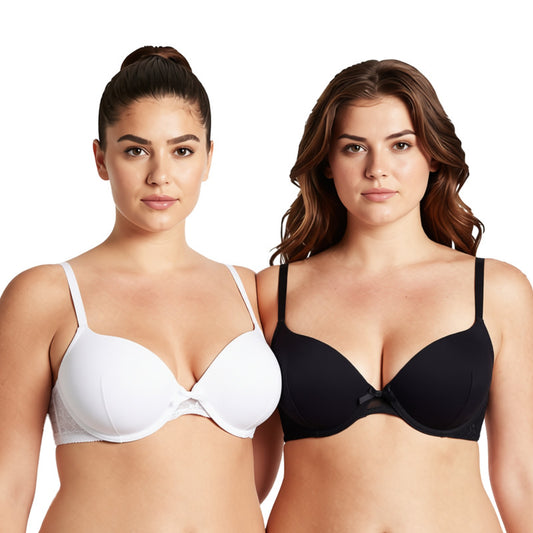 Womens Plus Size Perfect Shape Add 1 Cup Push Up Underwire Tshirt Bra