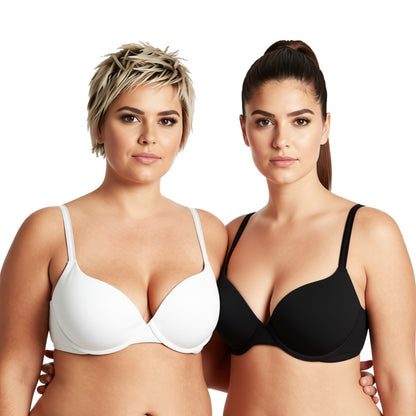 Women's Light Lift Add 1 Cup Push Up Underwire Convertible Tshirt Bra