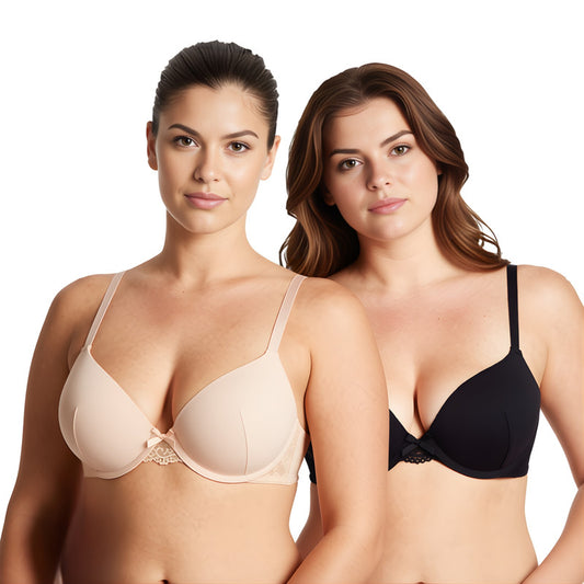 Women's Plus Size Push Up Add 1 Cup Underwire Perfect Shape Tshirt Bra
