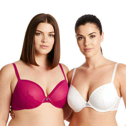 Women Plus Size Underwire Add 1 and a Half Cup Push Up Lace Mesh Bra