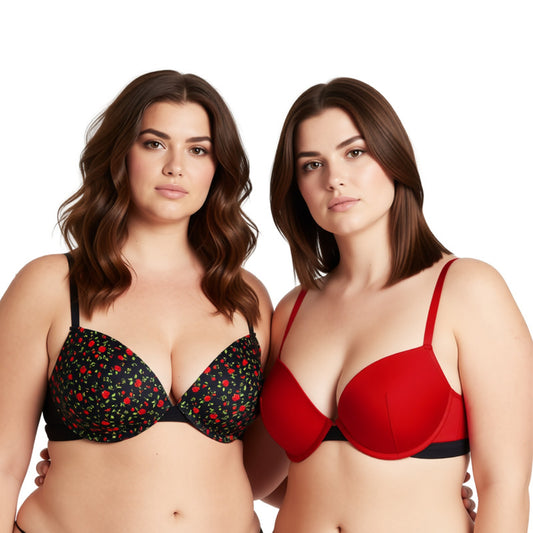 Women's Plus Size Add 1 and a half Cup Push Up Underwire Lace Bras