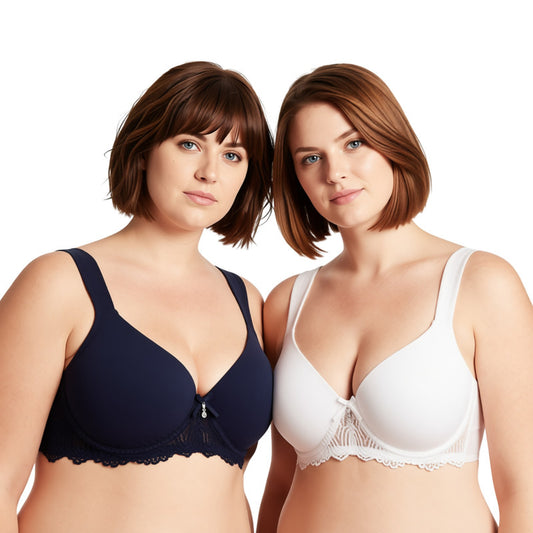 Women's Lightly Padded Underwire Lace Bra with Padded Shoulder Straps