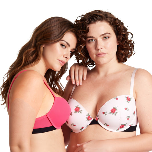 Women's Plus Size Add 1 and a half Cup Push Up Underwire Lace Bras