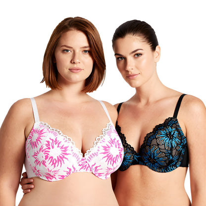 Women's Plus Size Full Coverage Lightly Padded Underwire Lace Bra
