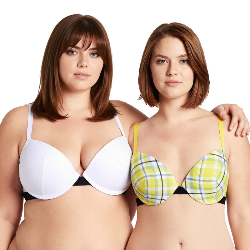 Women's Plus Size Add 1 and a half Cup Push Up Underwire Lace Bras