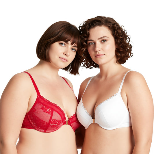 Women's Plus Size Add 1 Cup Push Up Underwire Halter Front Close Bras