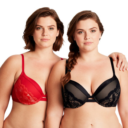 Women's Plus Size Push Up Add 1 Cup Underwire Perfect Shape Lace Bra