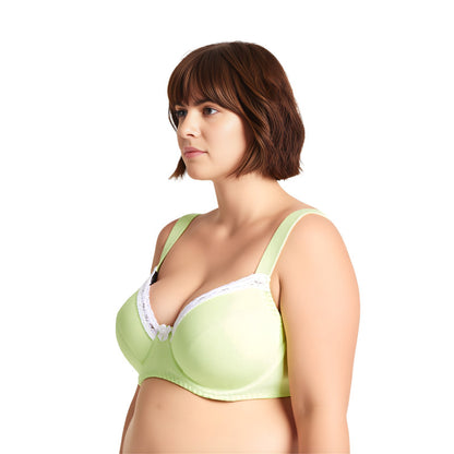 Women's Plus Size Underwired Unlined Balconette Cotton Bra
