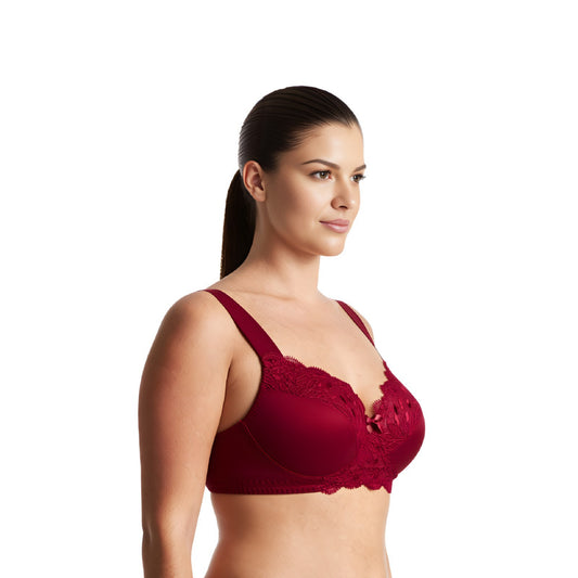 Plus Size Unlined Minimizer Wirefree Bras with Embroidery Lace