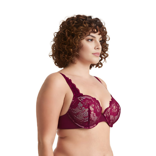 Women's Plus Size Add 1 and a half Cup Push Up Underwire Convertible Lace Bras