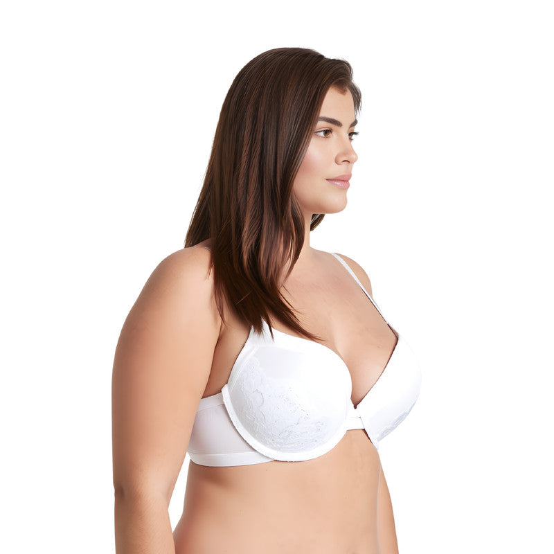 Women's Plus Size Push Up Add 1 Cup Underwire Perfect Shape Lace Bra