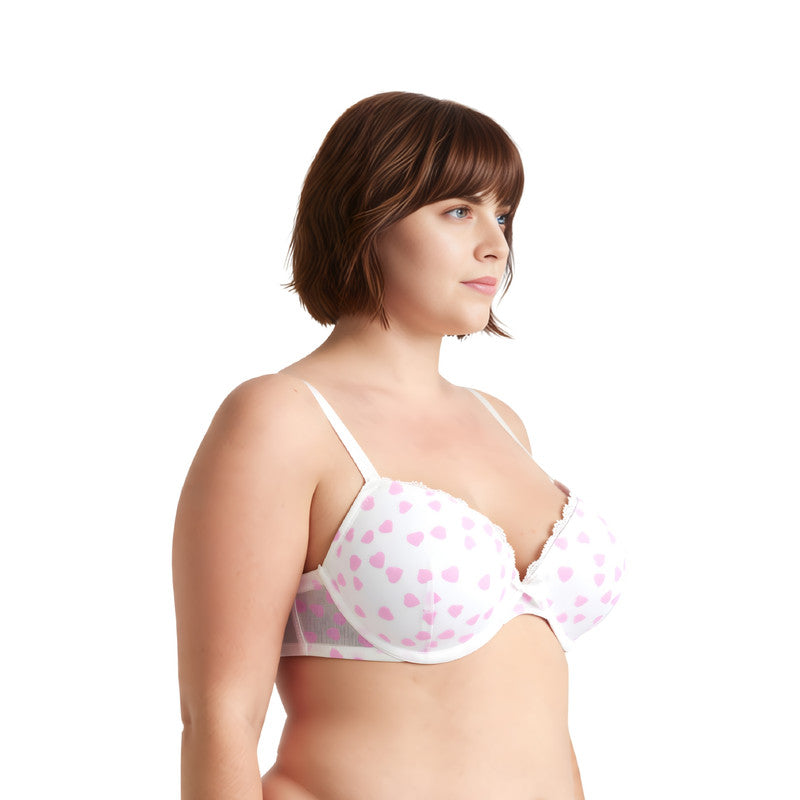 Women's Plus Size Push Up Add 1 and a half Cup Underwire Mesh Bra