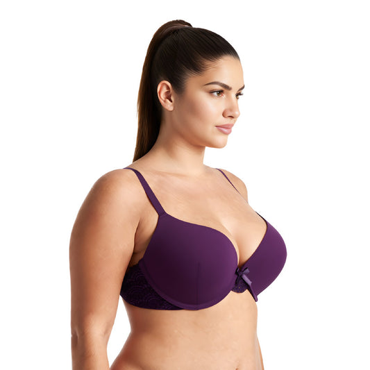 Womens Plus Size Push Up Add 1 Cup Underwire Perfect Shape Tshirt Bra