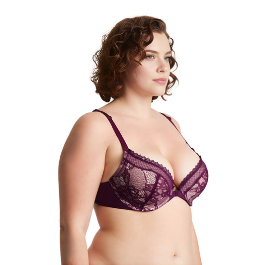 Women's Plus Size Add 1 Cup Push Up Underwire Halter Front Close Bras