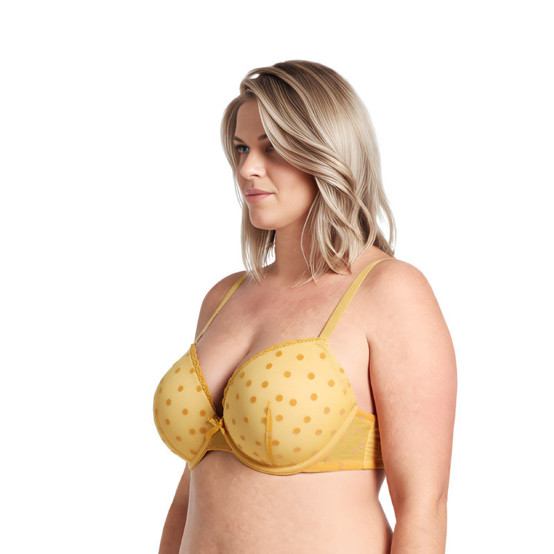 Women's Plus Size Push Up Add 1 and a half Cup Underwire Mesh Bra