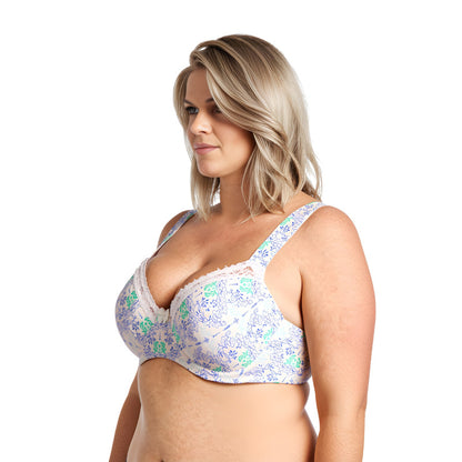 Women's Plus Size Underwired Unlined Balconette Cotton Bra