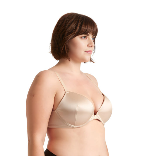 Women's Push Up Add 1 and a half Cup Underwire Halter Front Close Bras