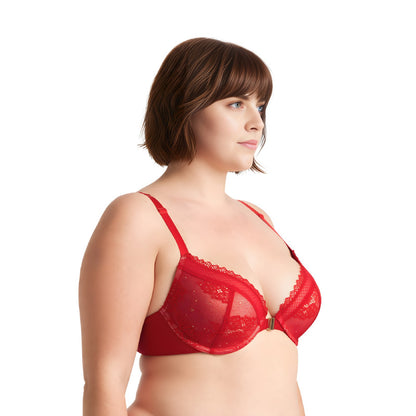 Women's Plus Size Add 1 Cup Push Up Underwire Halter Front Close Bras