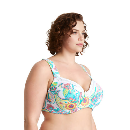 Women's Plus Size Underwired Unlined Balconette Cotton Bra