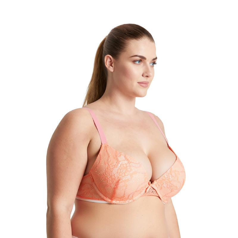 Women's Plus Size Perfect Shape Add 1 Cup Push Up Underwire Lace Bras