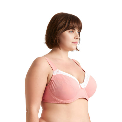 Women's Plus Size Underwired Unlined Balconette Cotton Bra