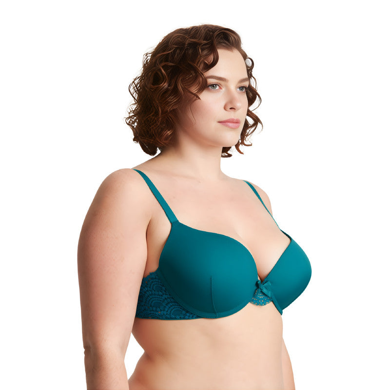 Womens Plus Size Push Up Add 1 Cup Underwire Perfect Shape Tshirt Bra