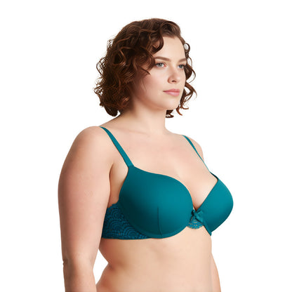 Womens Plus Size Push Up Add 1 Cup Underwire Perfect Shape Tshirt Bra