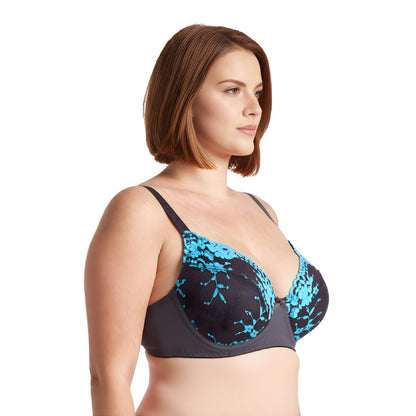Plus Size Unlined Semi-Sheer Balconette Underwire Lace Bra