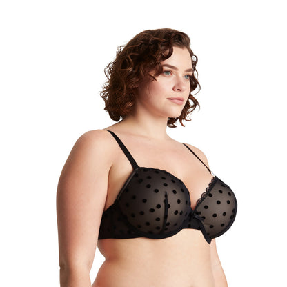 Women's Plus Size Push Up Add 1 and a half Cup Underwire Mesh Bra