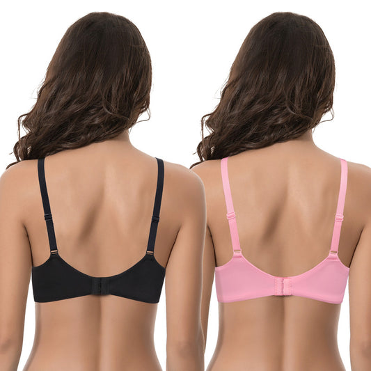 Women’s Plus Size Underwire Unlined Full Coverage Embroidery Lace Bra