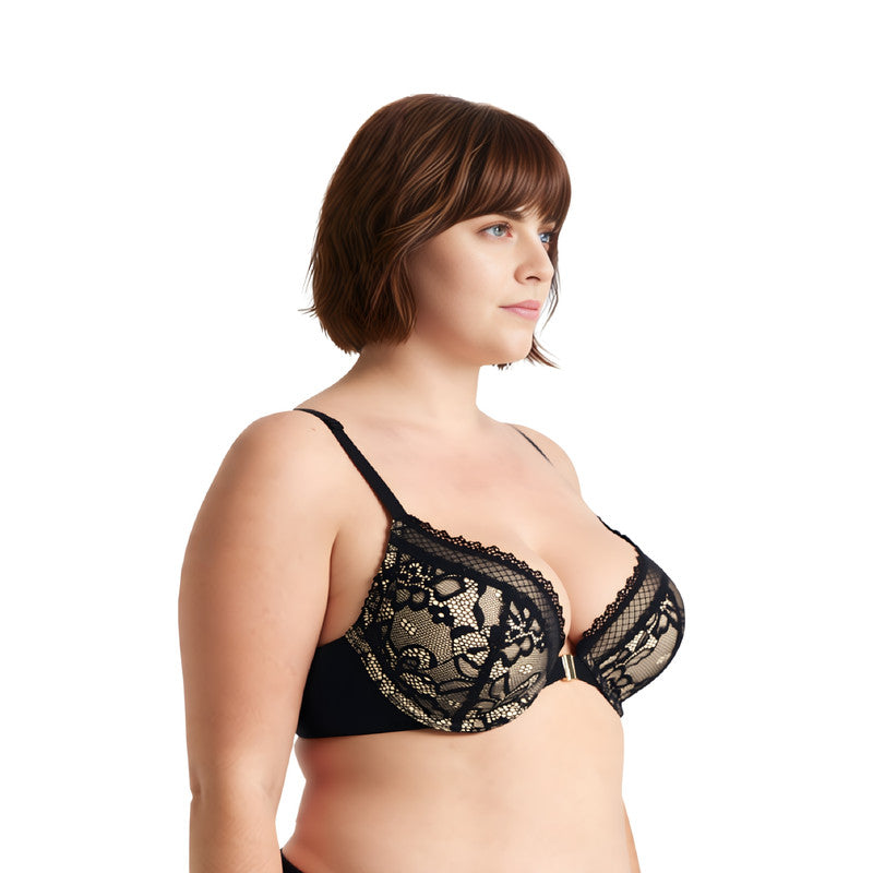 Women's Plus Size Add 1 Cup Push Up Underwire Halter Front Close Bras