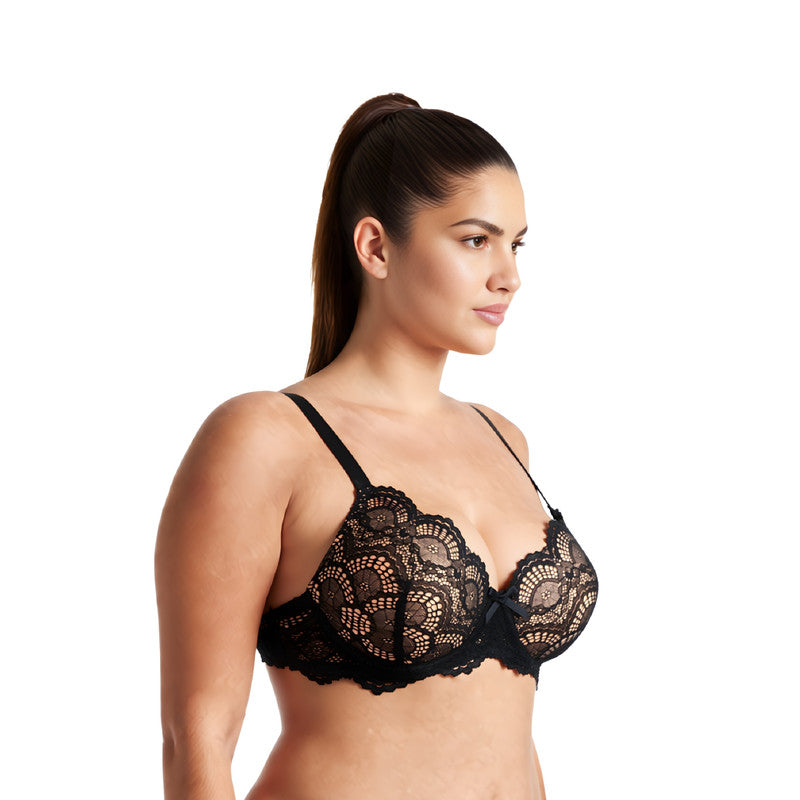 Women's Plus Size Push Up Add 1 Cup Underwire Perfect Shape Lace Bras