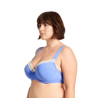Women's Plus Size Underwired Unlined Balconette Cotton Bra