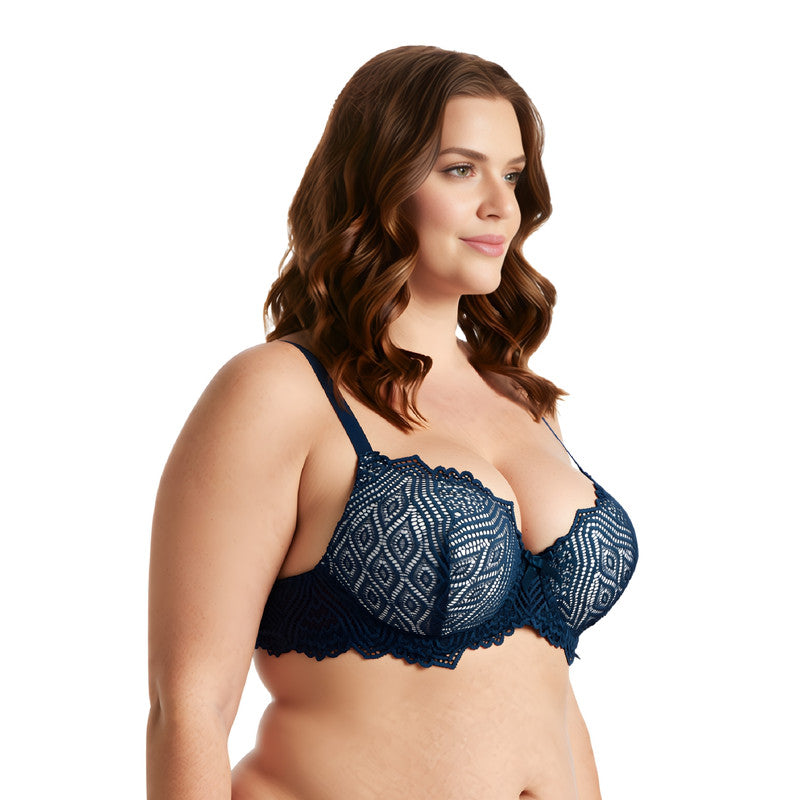 Women's Plus Size Push Up Add 1 Cup Underwire Perfect Shape Lace Bras