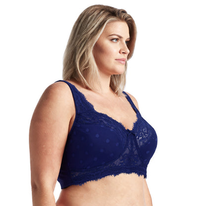 Women's Plus Size Minimizer Lace Full Coverage Unlined Wireless Bra