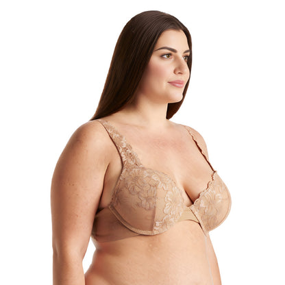 Women's Plus Size Add 1 and a half Cup Push Up Underwire Convertible Lace Bras