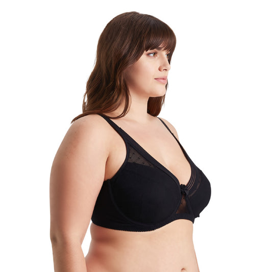 Women's Plus Size Unlined Minimizer Full Coverage Mesh Underwire Bra