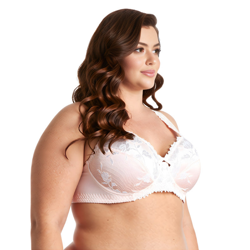 Women's Plus Size Minimizer Unlined Wirefree Lace Full Coverage Bras