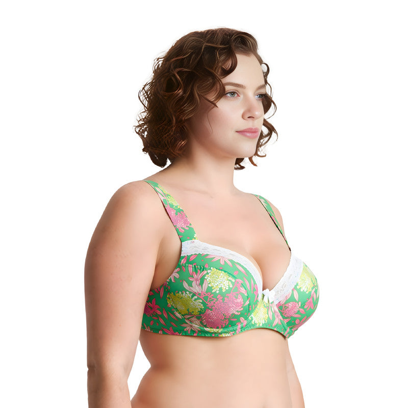 Women's Plus Size Underwired Unlined Balconette Cotton Bra