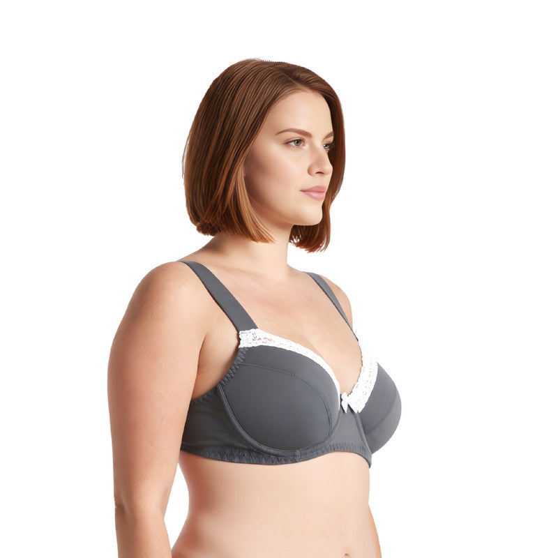 Women's Plus Size Underwired Unlined Balconette Cotton Bra