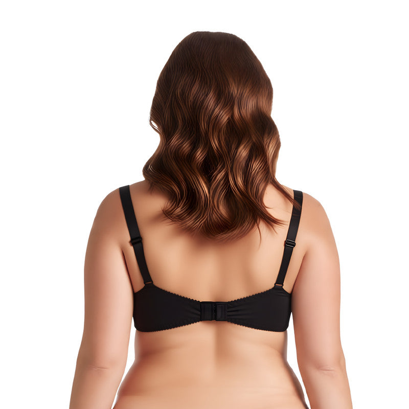Women's Plus Size Minimizer Wireless Unlined Bra with Embroidery Lace
