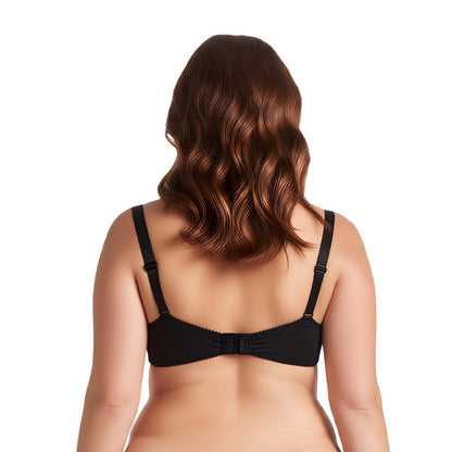 Women's Plus Size Minimizer Wireless Unlined Bra with Embroidery Lace