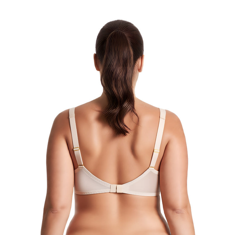 Women's Plus Size Minimizer Underwire Bra with Lace Embroidery