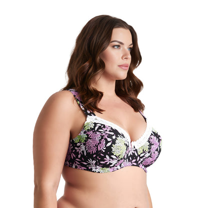 Women's Plus Size Underwired Unlined Balconette Cotton Bra