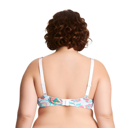 Women's Plus Size Underwired Unlined Balconette Cotton Bra