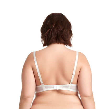 Women's Plus Size Push Up Add 1 and a half Cup Underwire Mesh Bra