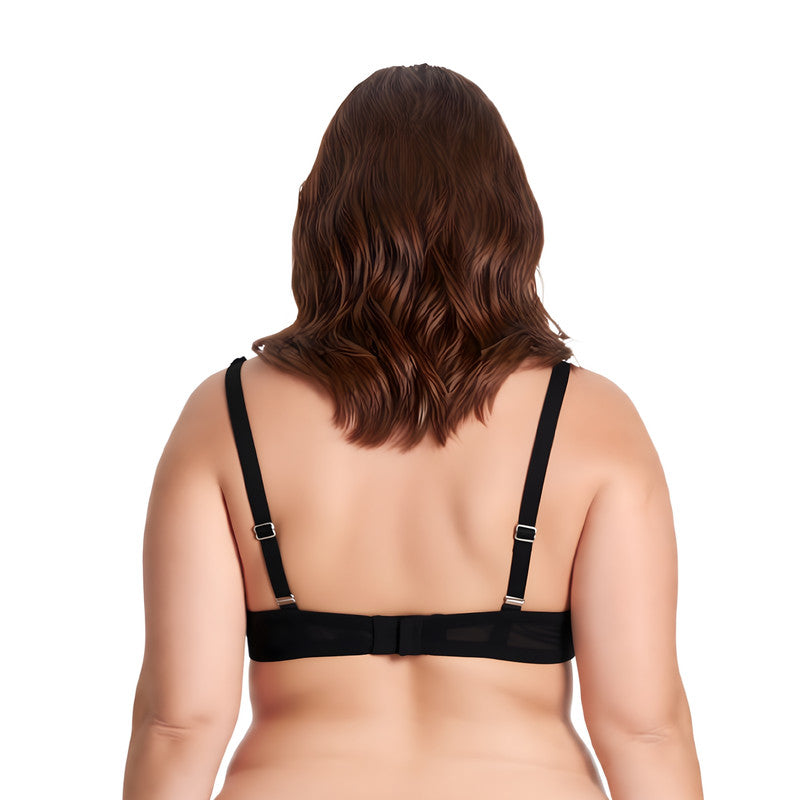 Women Plus Size Underwire Add 1+ Cup Push Up Mesh Lace Bra