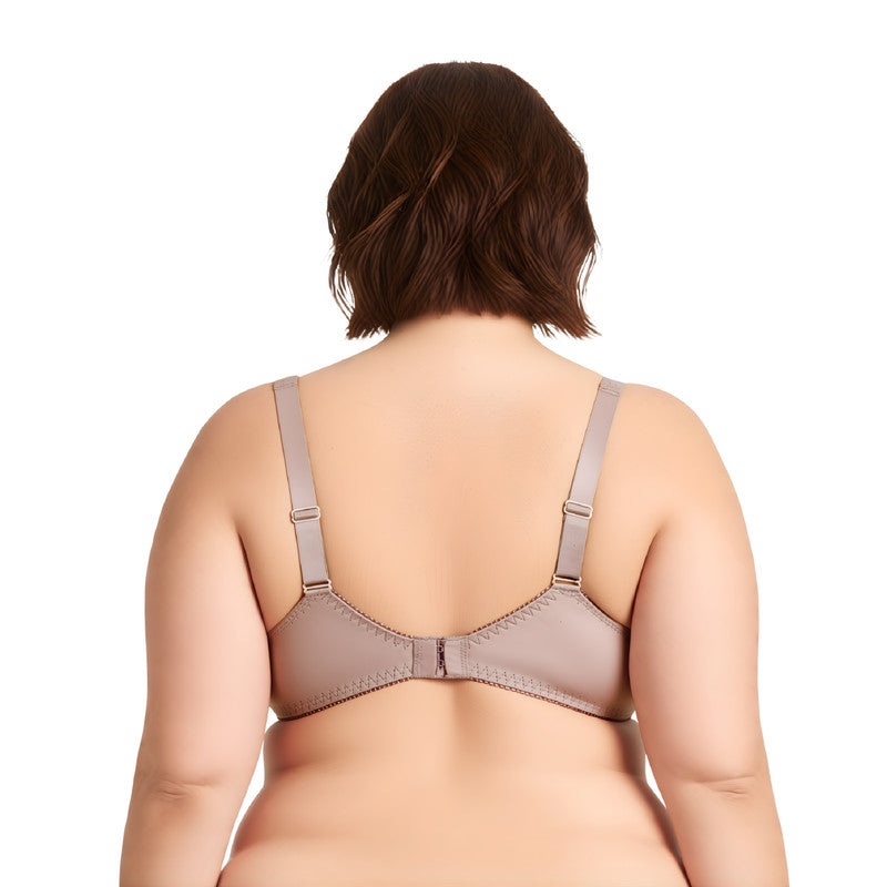 Plus Size Minimizer Underwire Bra With Lace Embroidery
